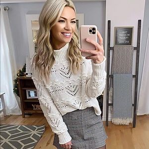 American Eagle Crochet sweater with mock neck